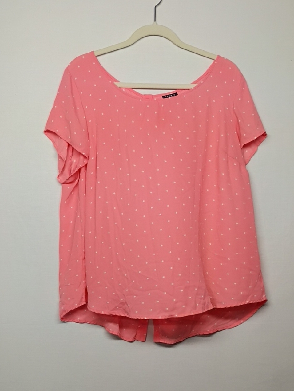 torrid Pink Polka Dot Short Sleeve Blouse